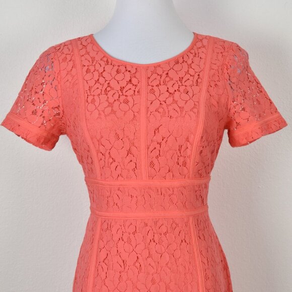 Calvin Klein Coral Lace Sheath Dress - 8 - Picture 2 of 9